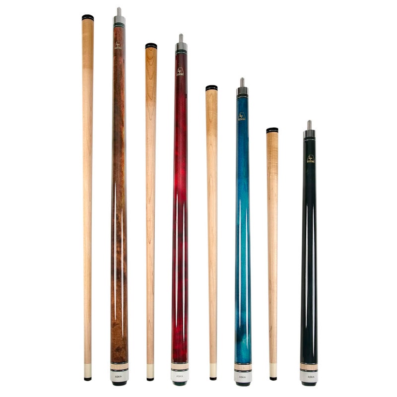 Aska Set of Aska Mixed Length Cues LS, Canadian Hard Rock Maple Billiard Pool Cue Sticks, Short, Kids Cues (Set of 4, LCSN4) - Image 3